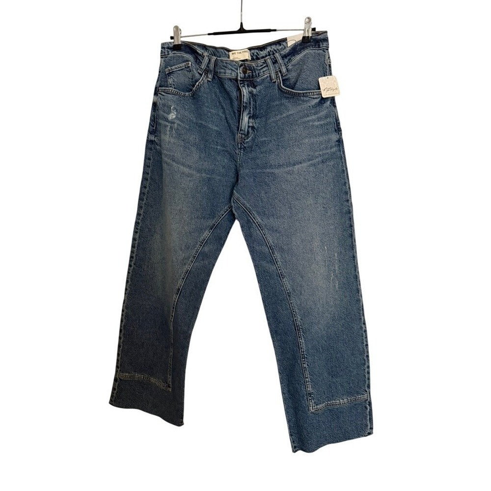 We The Free Risk Taker Straight Leg Chance Light Blue Distressed Size 31 NEW
